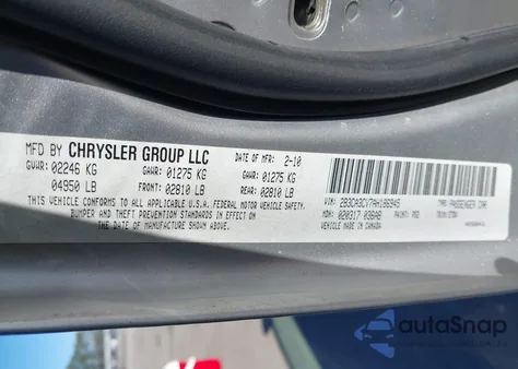 2010 Dodge Charger Sxt z USA, uszkodzony, nr VIN 2B3CA3CV7AH186945